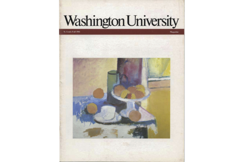 The cover of the Fall 1981 Washington University Magazine. The title is written at the top of the cover and there is an Matisse still life underneath it.